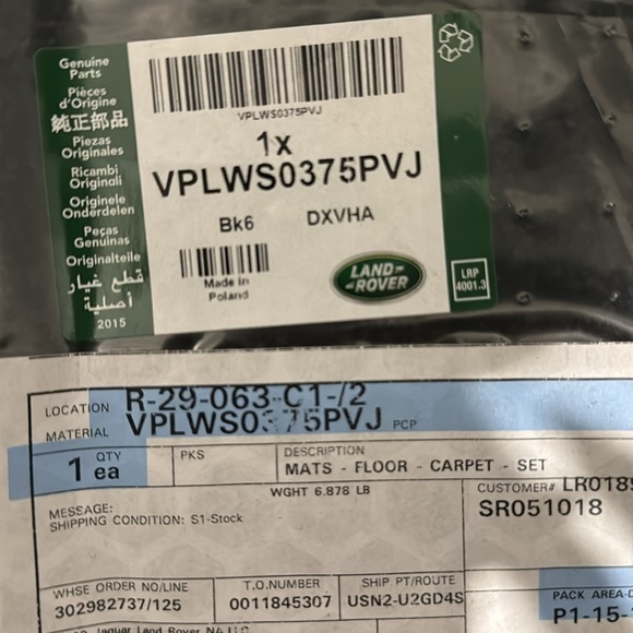 Range Rover/Land Rover floor mats - Picture 2 of 2